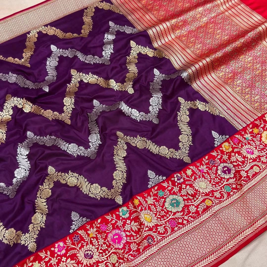 Handwoven pure katan silk saree