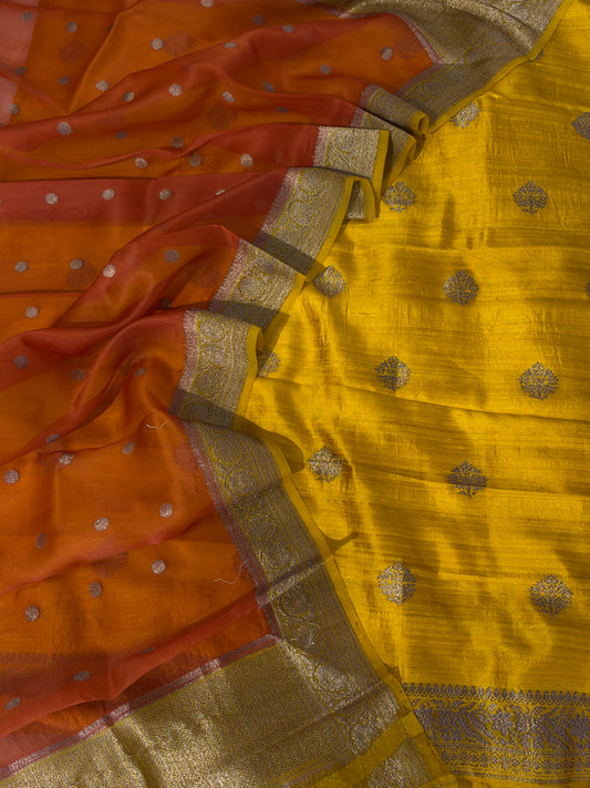 Pure handwoven Raw silk suit in beautiful combination (Copy)