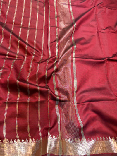 Banarasi soft silk saree in maroon colour