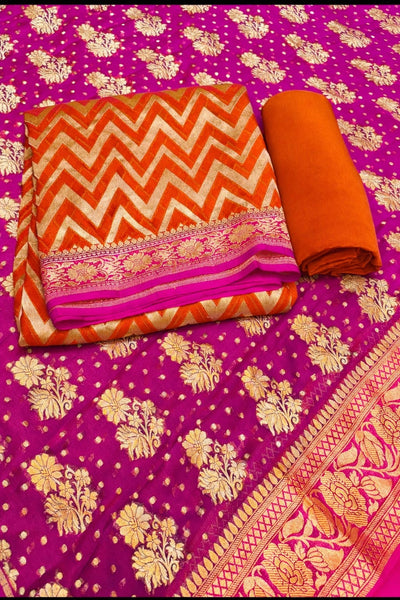 Pure handloom Georgette Suit Set