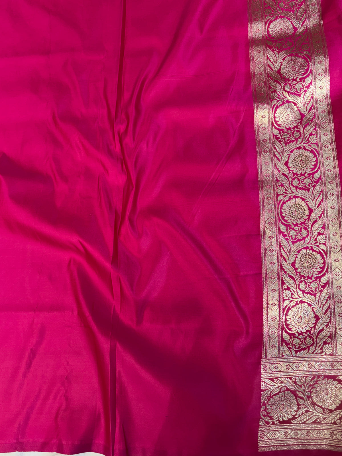 Bridal Banarasi satin Katan silk sarees in Rani pink colour with all over Swarovski work