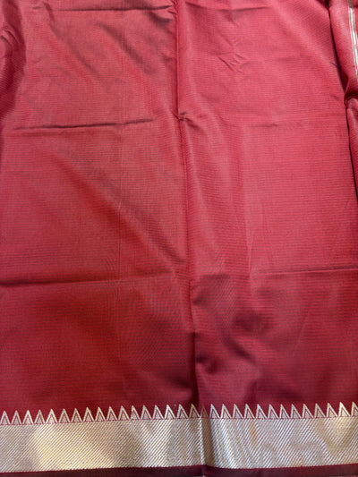 Banarasi soft silk saree in maroon colour
