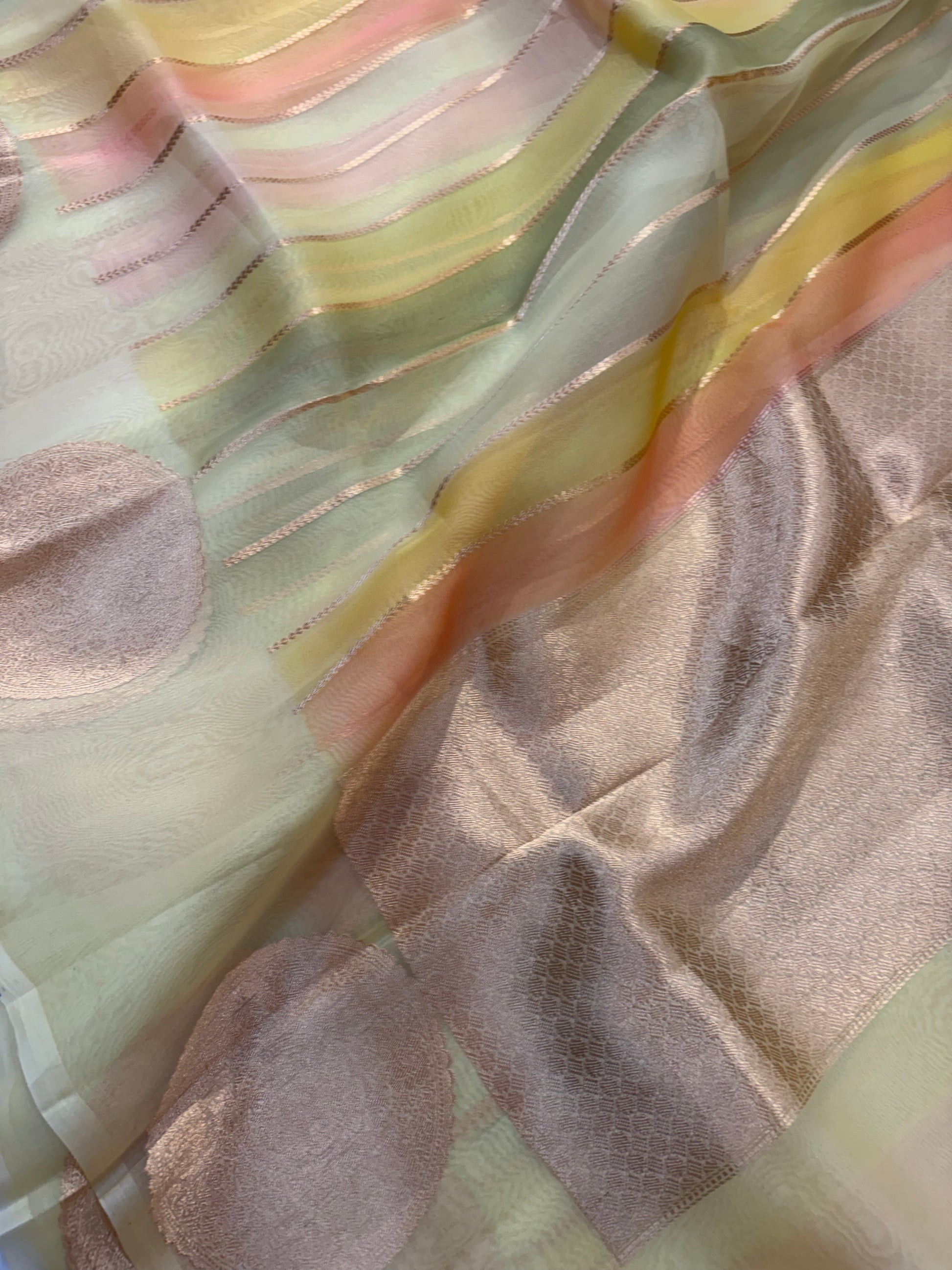 Pure handloom Rangkat organza silk saree in beautiful colours