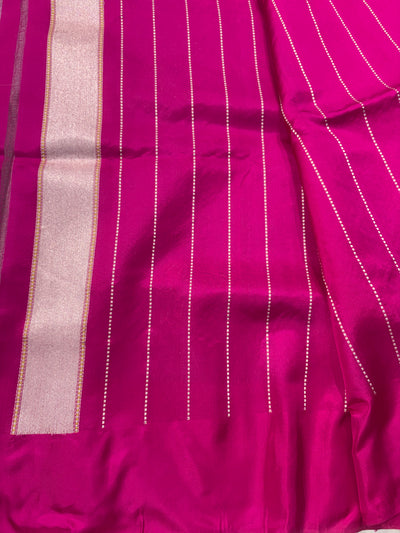 Beautiful Premium katan silk saree in Rani colour