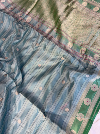 Handwoven pure Kora katan silk saree