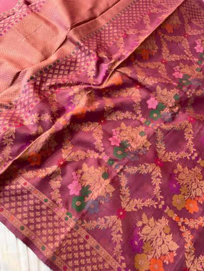 Beautiful pure premium kora jamdani saree