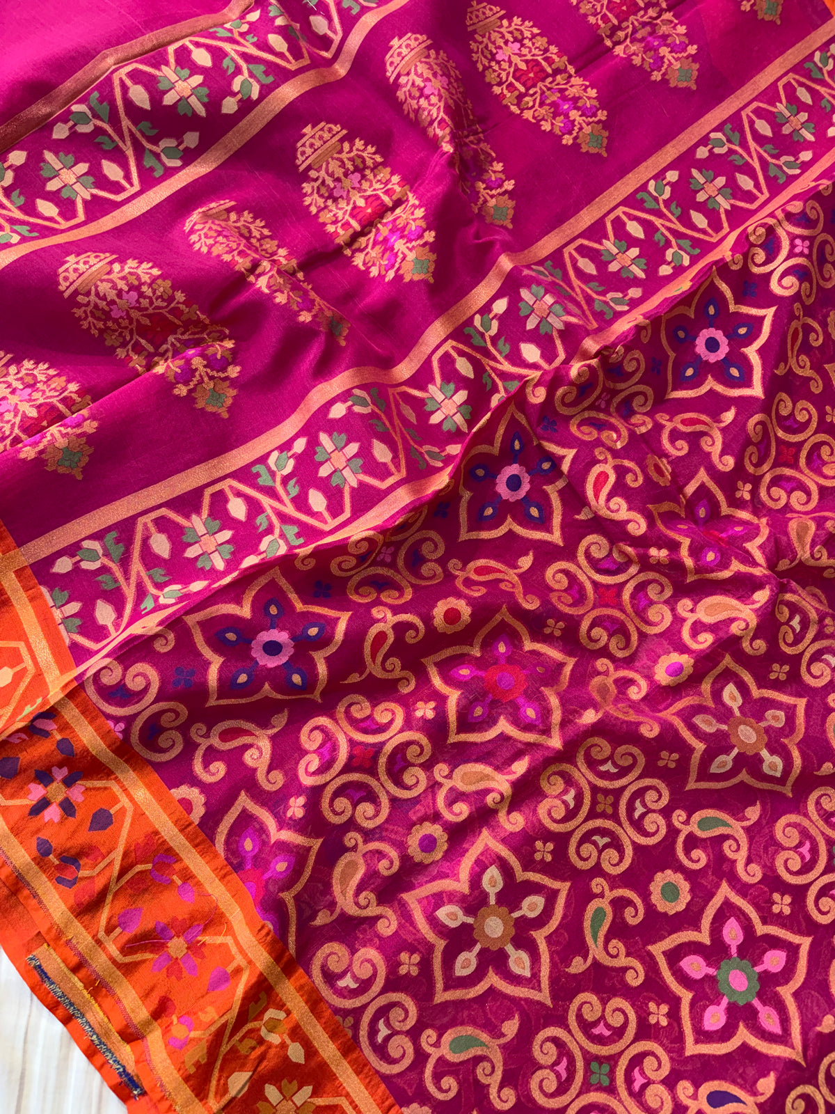 Beautiful pure premium kora jamdani saree