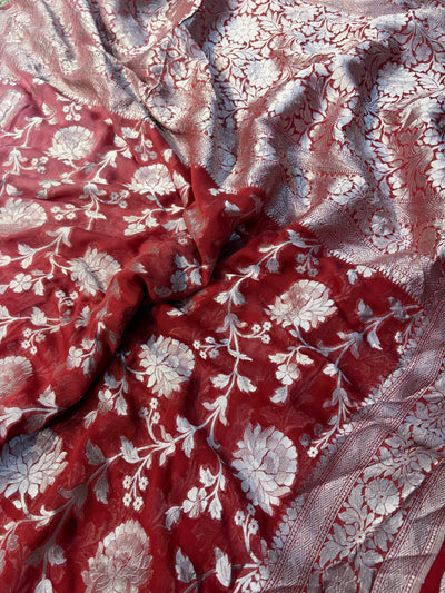 Premium Pure georgette silk sarees in beautiful dual colour shade