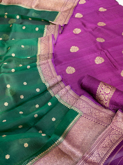 Pure handwoven Raw silk suit in beautiful combination