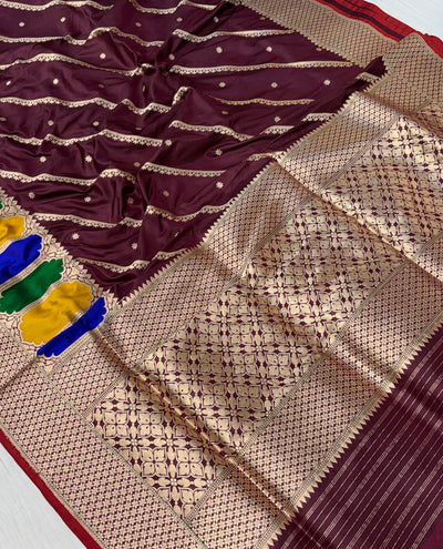 Handwoven pure katan silk saree
