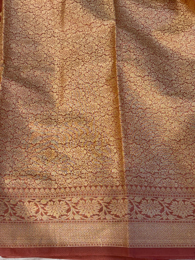 Banarasi georgette silk saree in peach colour