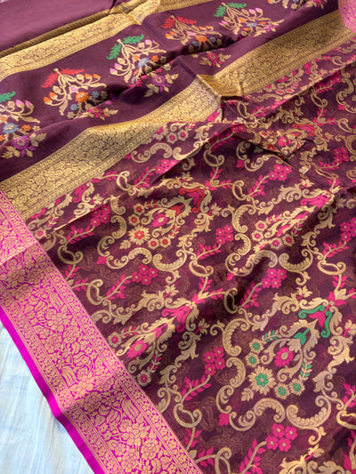 Beautiful pure premium kora jamdani saree