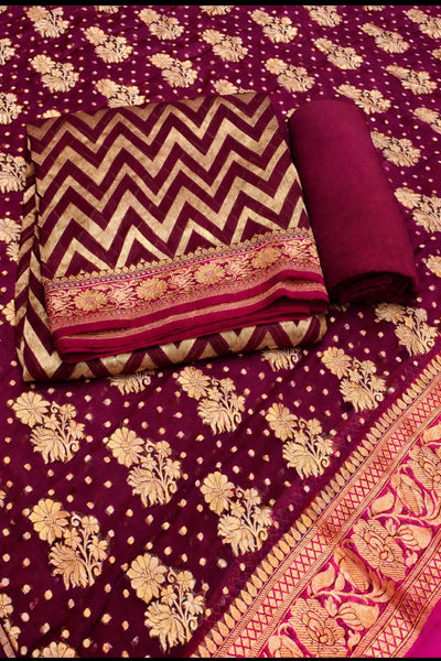 Pure handloom Georgette Suit Set