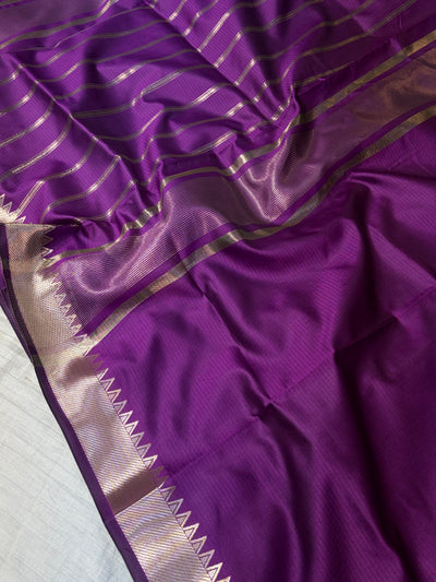 Banarasi soft silk saree in purple colour