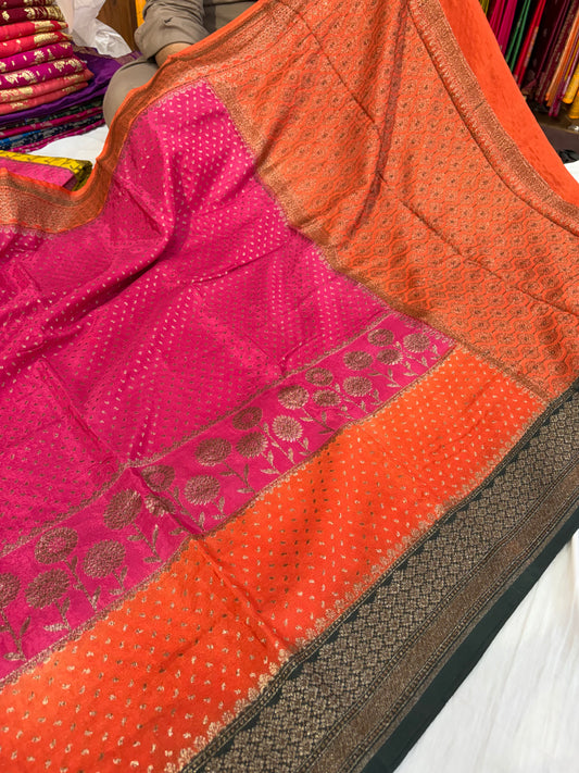 Beautiful Banarasi crepe silk saree