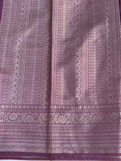 Banarasi soft katan silk saree in blackcurrent blue colour