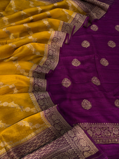 Pure handwoven Raw silk suit in beautiful combination