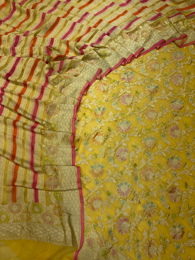 Pure Georgette Hand Brush Suit Set