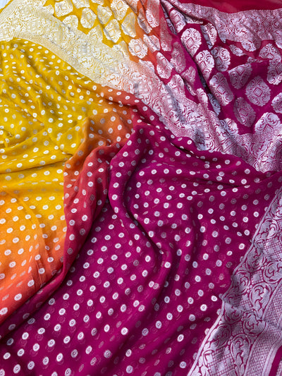 Premium Pure georgette silk sarees in beautiful tripes shades