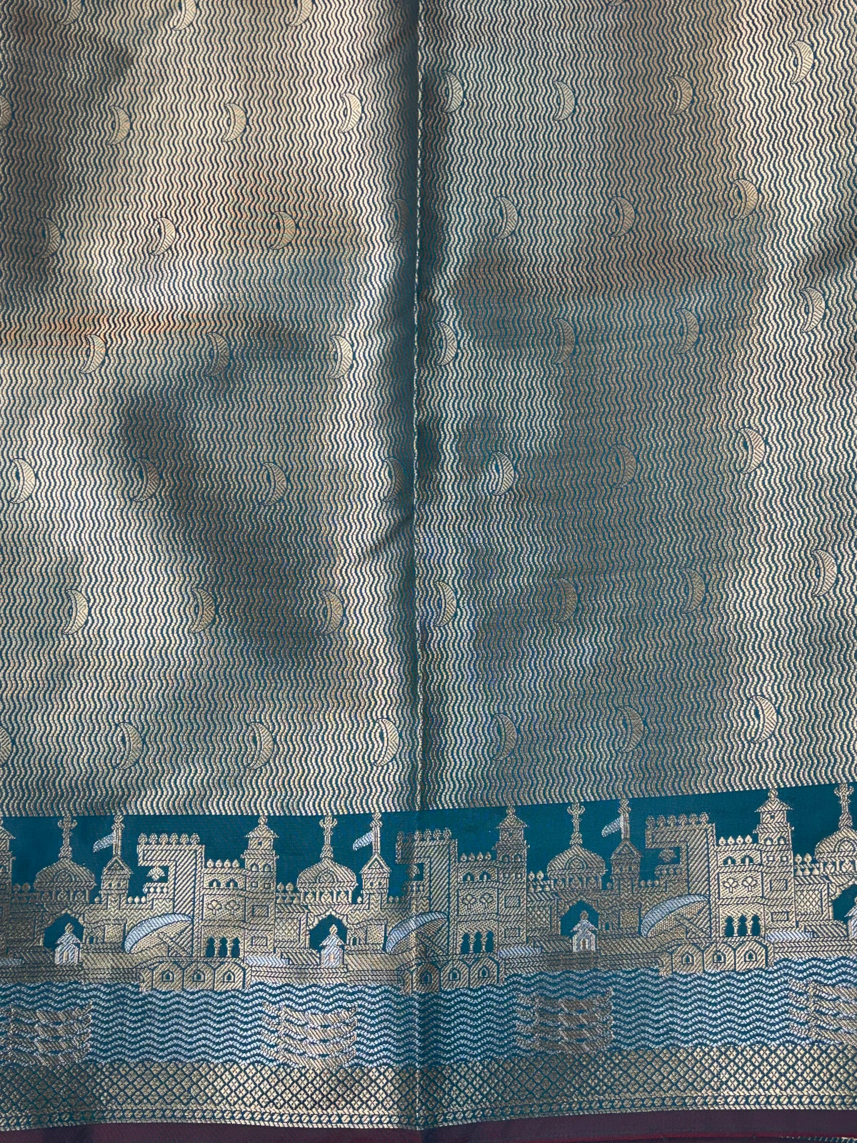 Banarasi soft katan silk saree in peacock blue colour