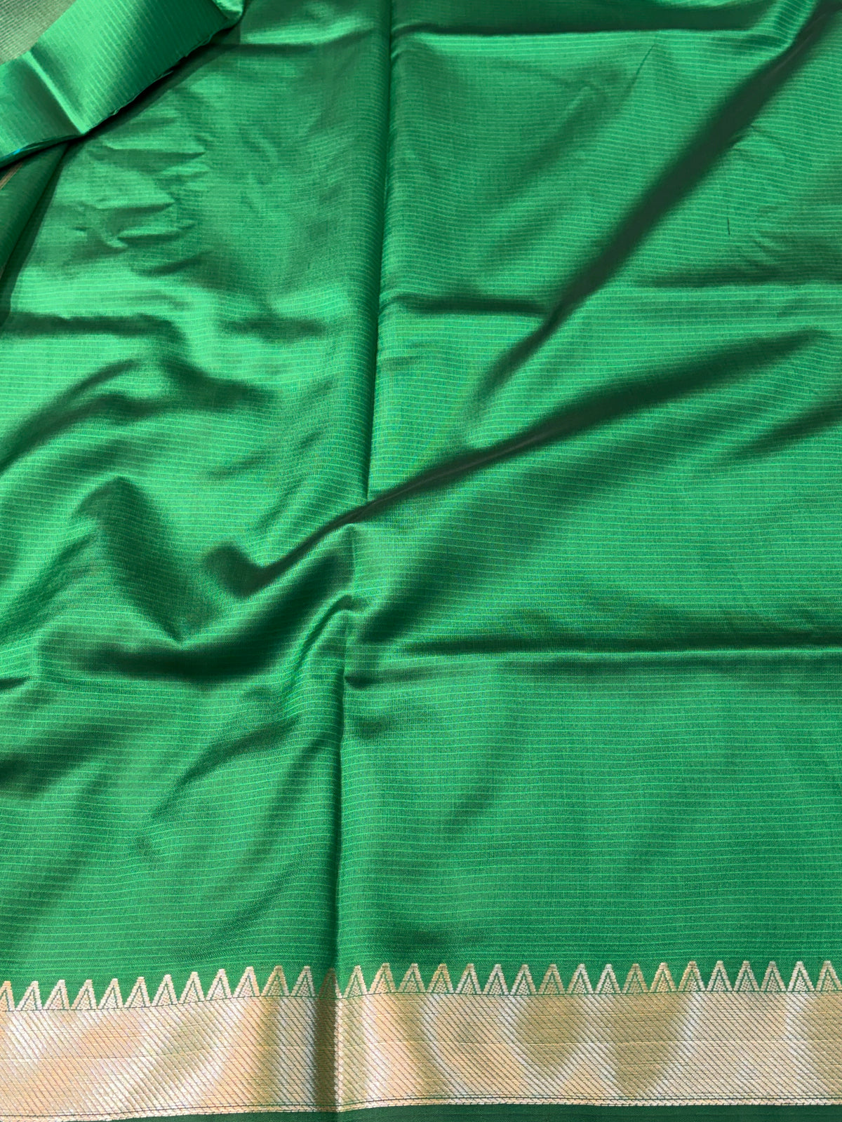 Banarasi soft silk saree in green colour