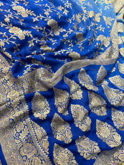 Premium Pure georgette silk sarees in beautiful dual colour shade