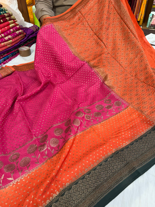 Beautiful Banarasi crepe silk saree