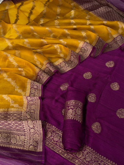 Pure handwoven Raw silk suit in beautiful combination