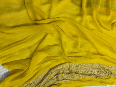 Premium Pure georgette silk sarees in beautiful yellow gold colour