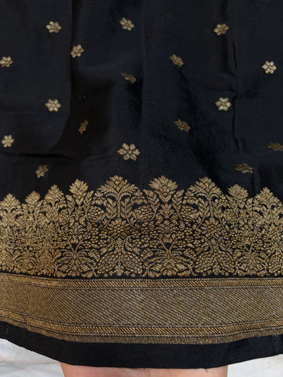Pure khaddi crepe silk saree in Black colour