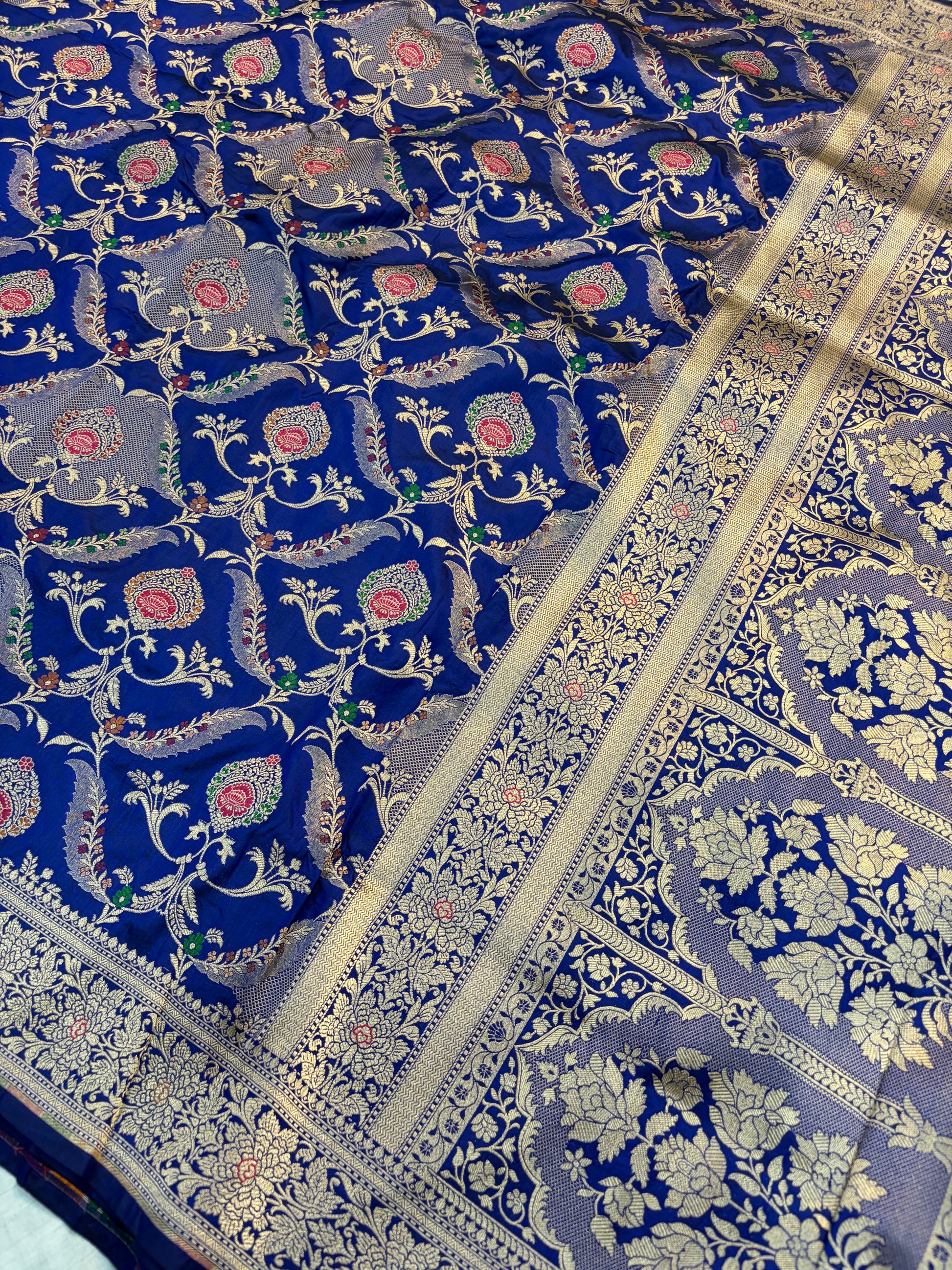 Beautiful Premium katan silk saree in Royal blue colour