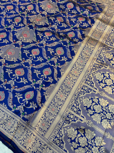 Beautiful Premium katan silk saree in Royal blue colour