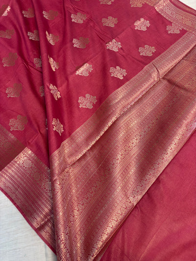 Banarasi soft katan silk saree in Rani pink colour