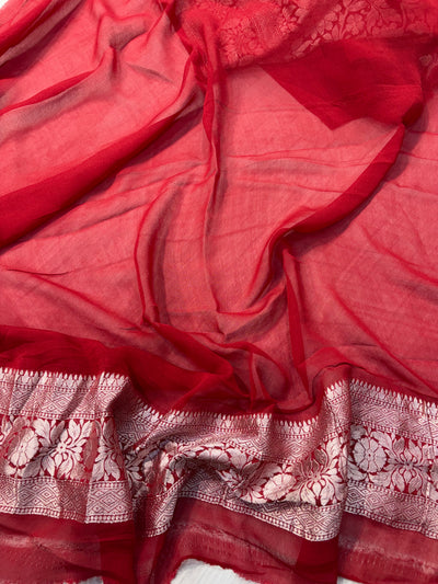Premium Pure georgette silk sarees in beautiful dual colour shade