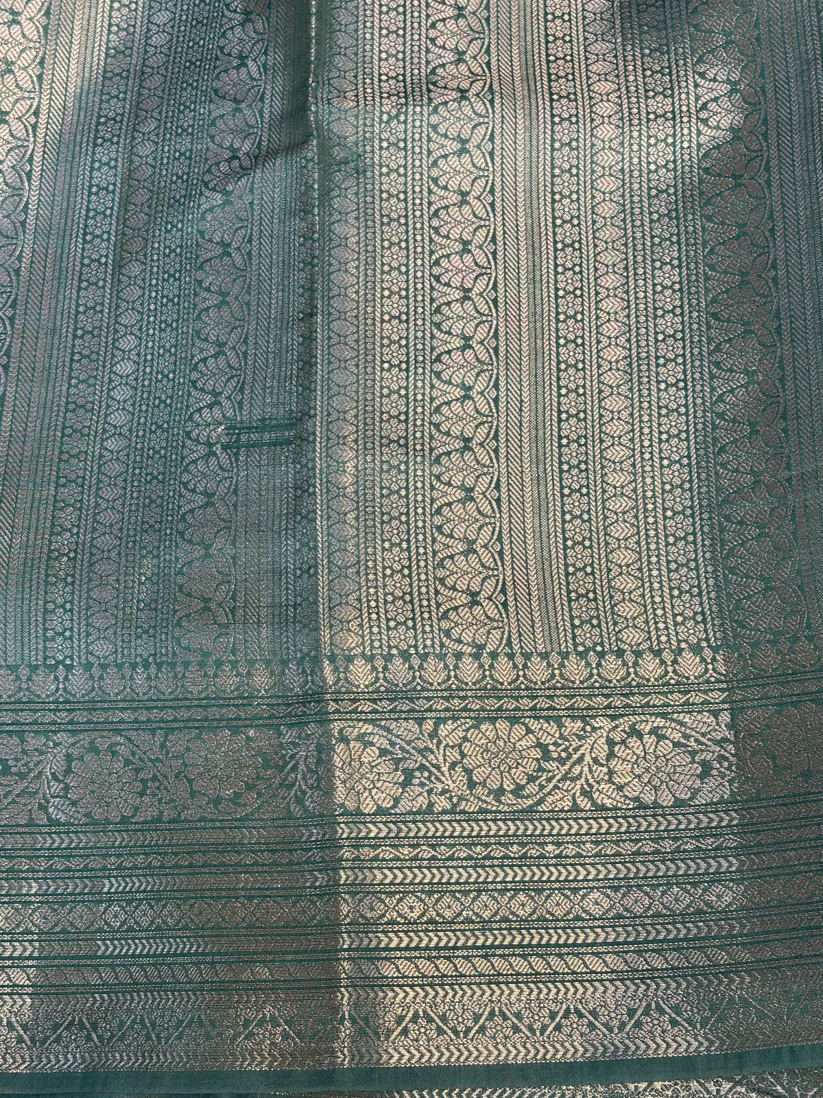 Banarasi soft katan silk saree in Sea green colour