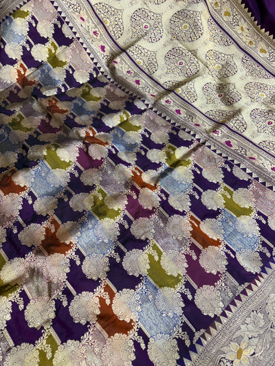 Beautiful Pure handloom katan silk sareee in Rangkat colour