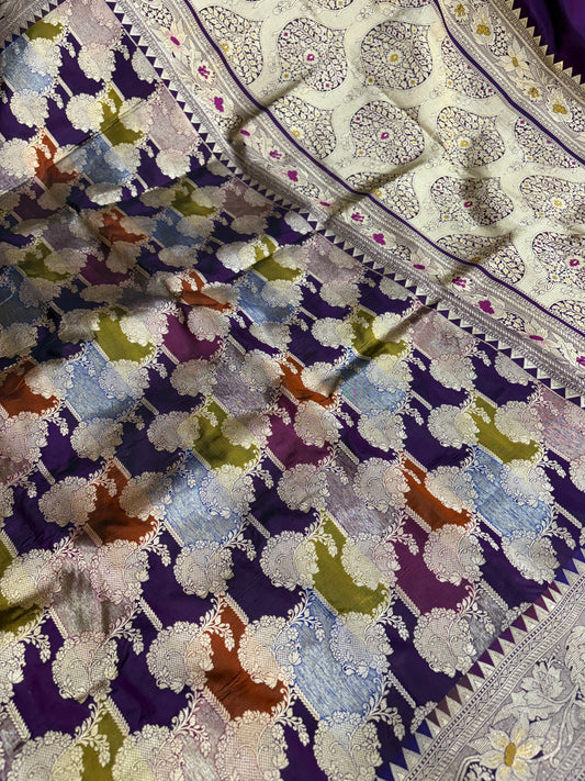 Beautiful Pure handloom katan silk sareee in Rangkat colour