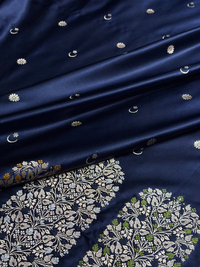 Beautiful Mashru silk saree in Navy blue colour