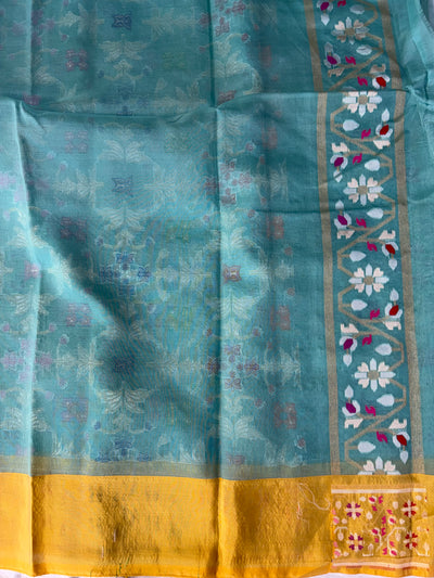 Beautiful pure premium kora jamdani saree