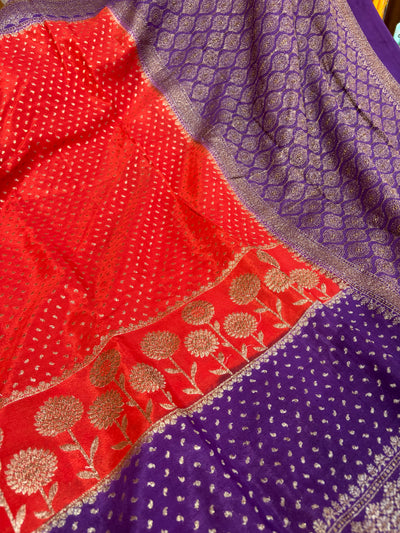 Beautiful Banarasi crepe silk saree