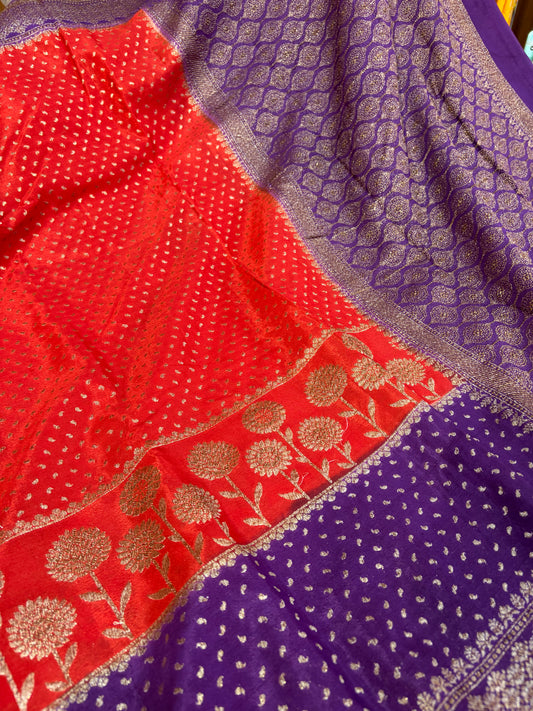 Beautiful Banarasi crepe silk saree