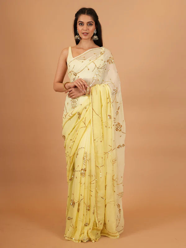 Ranas Pure Chiffon Sequin work Saree