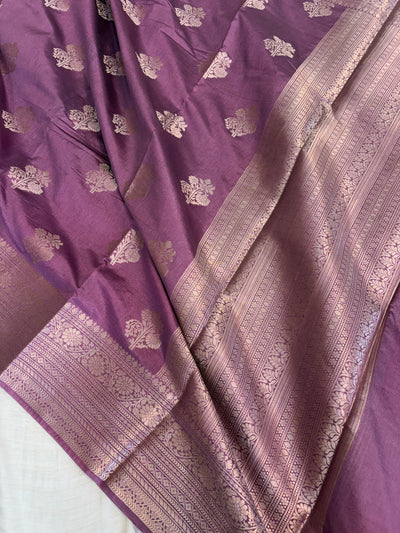 Banarasi soft katan silk saree in blackcurrent blue colour