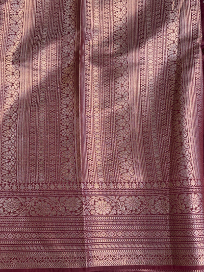 Banarasi soft katan silk saree in wine colour