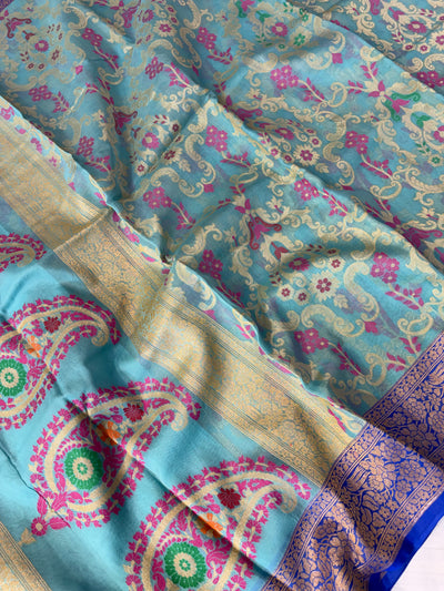 Beautiful pure premium kora jamdani saree