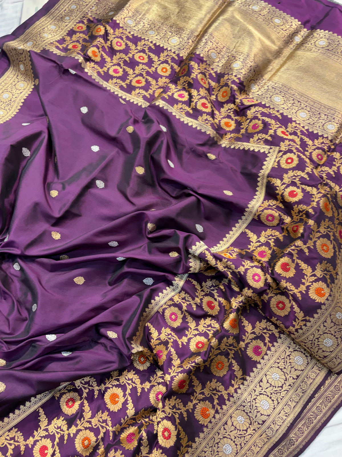 Handwoven pure katan silk saree