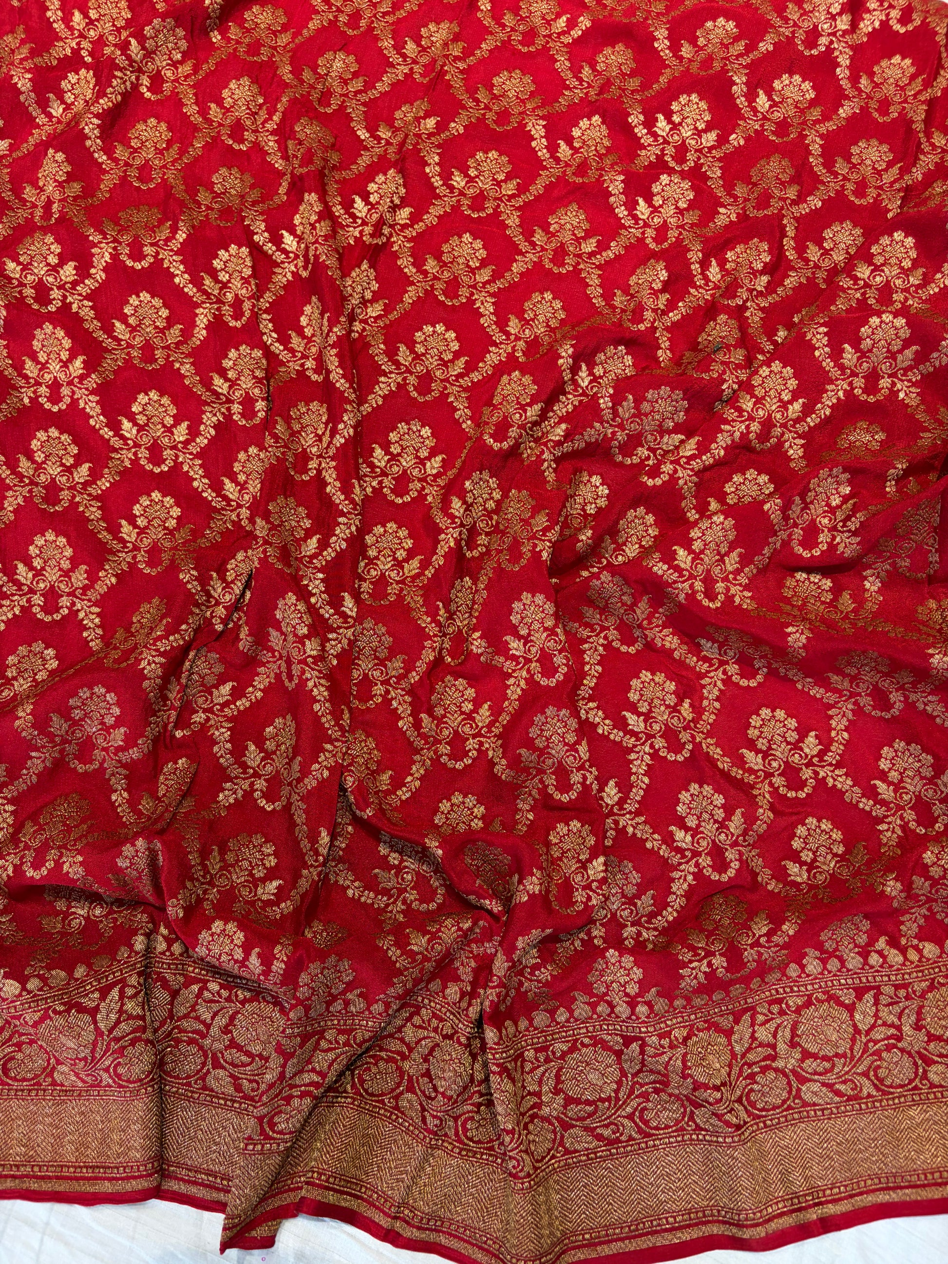 Pure khaddi crepe silk saree plain black saree with red Anchal border work