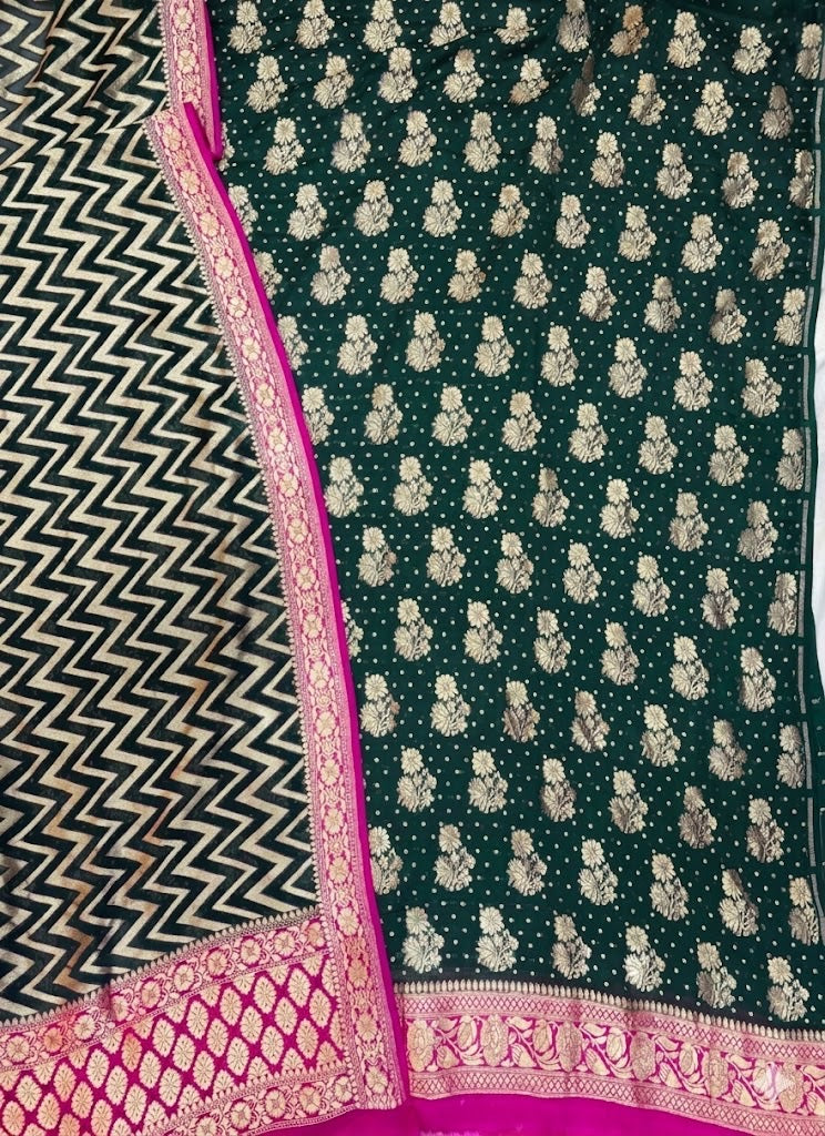 Pure handloom Georgette Suit Set