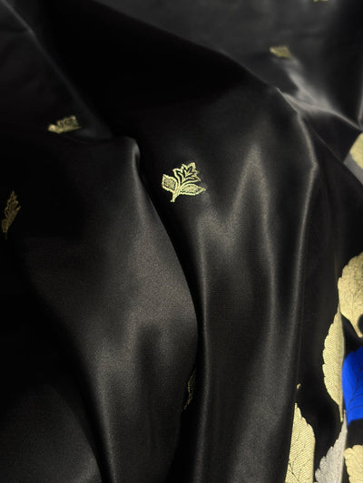 Beautiful Mashru silk saree in black colour