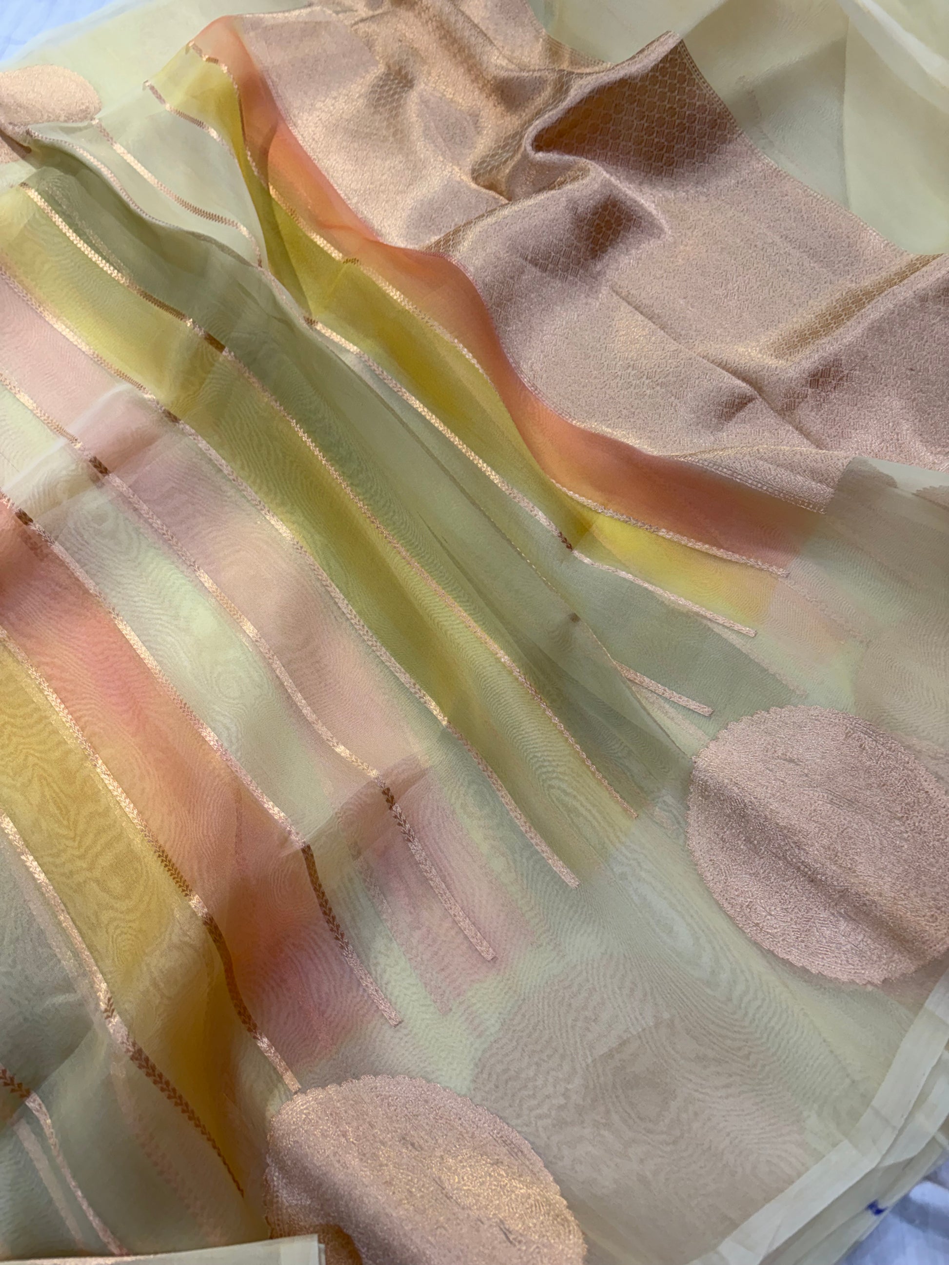 Pure handloom Rangkat organza silk saree in beautiful colours
